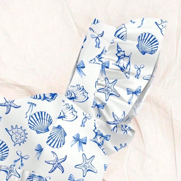 Boho Women's Casual Vacation Style Shell & Ocean print top - Picture 7 of 7